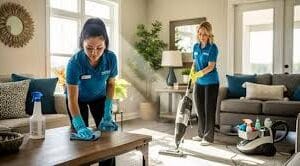 Team providing home cleaning services in Mira Road